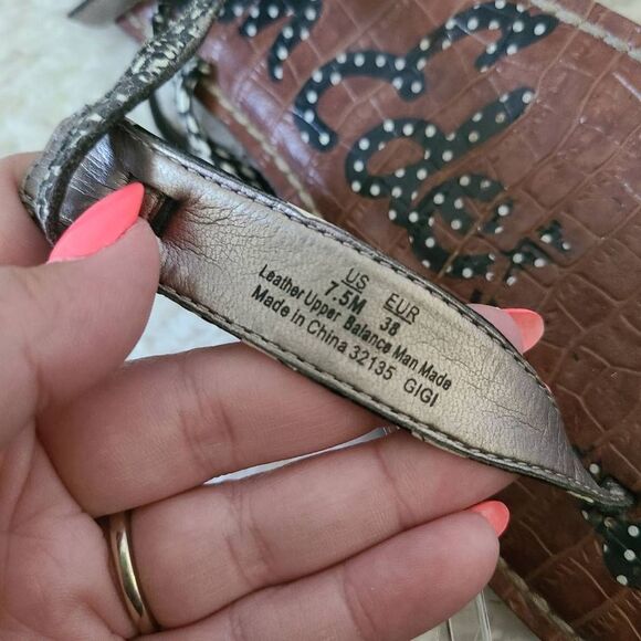 Sam Edelman Gigi Black and White Polka-dot Leather Sanaa sz 7.5 - Picture 5 of 5